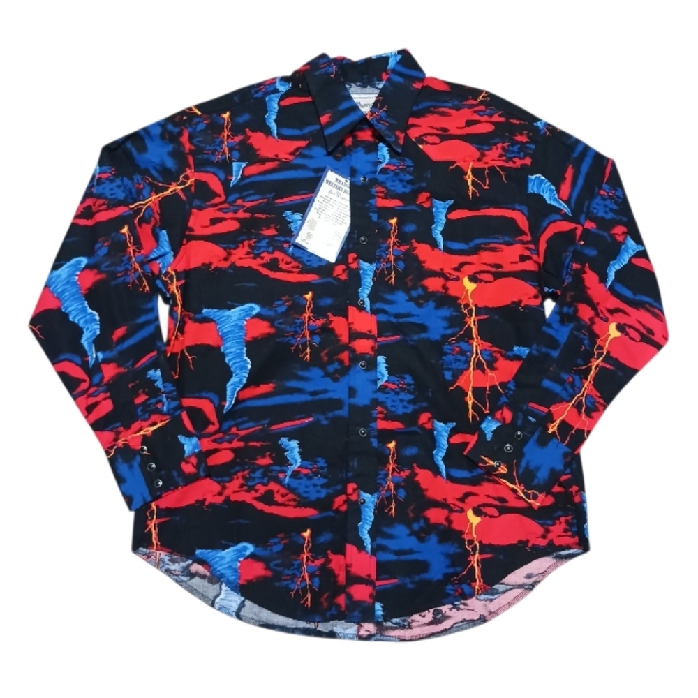 NEW Wrangler Vintage  Pearl Snap Western Shirt Tornado Lightning Cowgirl Fury